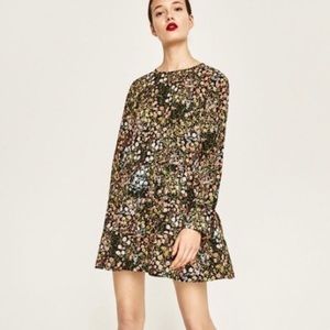 ZARA Floral Jumper Dress Jumpsuit size medium